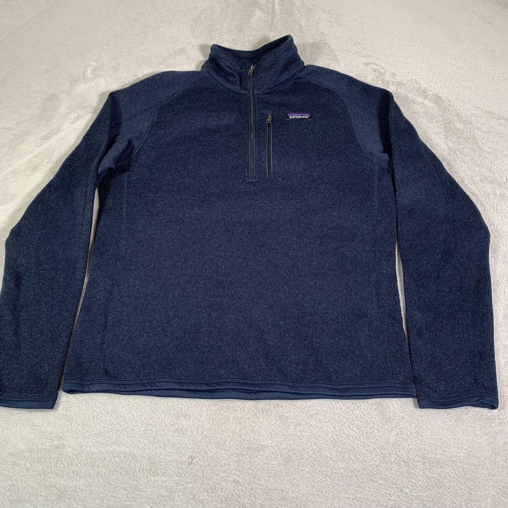 Patagonia Better Sweater Pullover Mens Medium Blue 1/4 Zip Fleece Hiking Navy